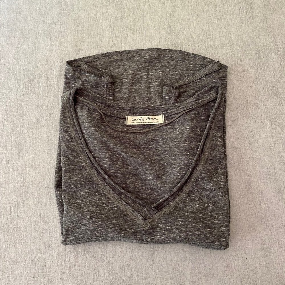 Free People - We The Free - Effortless Charcoal Gray Tee - Size S
